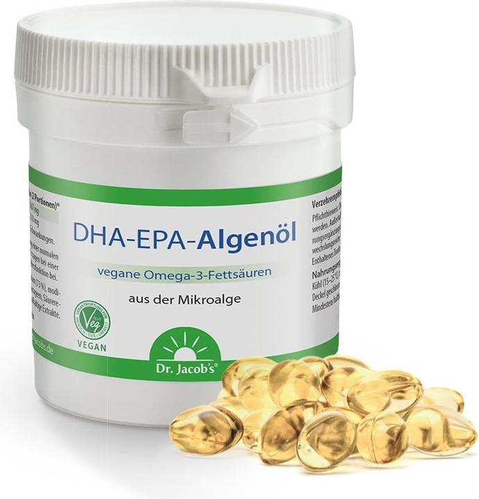 Immagine prodotto Dr. Jacob's Olio di alga DHA-EPA (60 Pezzo/i, Pillole, 62 g)