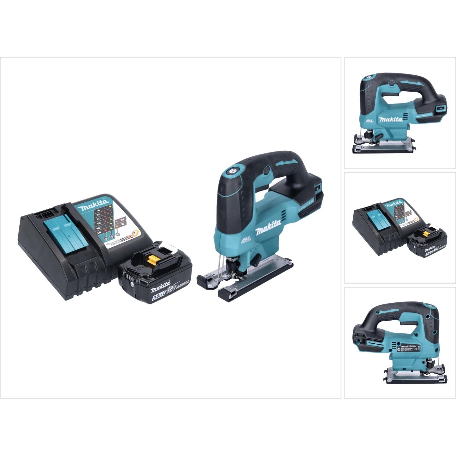 Makita, Stichsäge, DJV 184 RF1 Akku Pendelhub Stichsäge 18 V Brushless + 1x Akku 3,0 Ah + Ladegerät