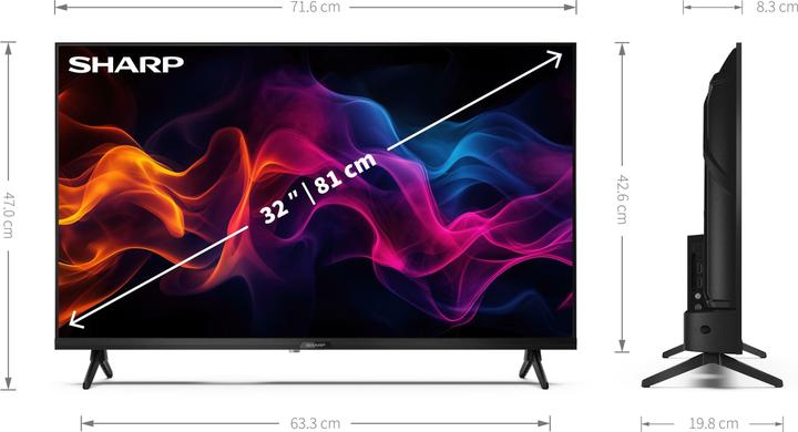 Actual product image Sharp 32GF3265E Smart TV 32 Pollici Full (32", QLED, Full HD, 2025)