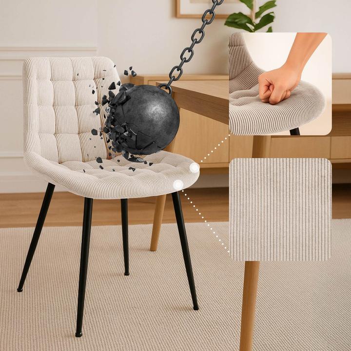 Actual product image CLP Sardna dining chair upholstered in corduroy with backrest