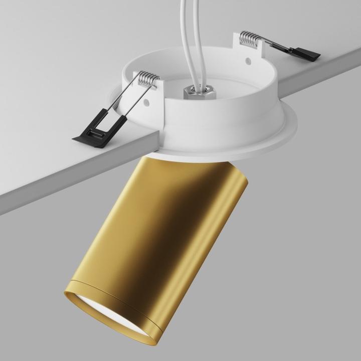 Actual product image Maytoni Focus S ceiling light, ceiling lamp GU10 12.3cm white / matt gold (GU10)