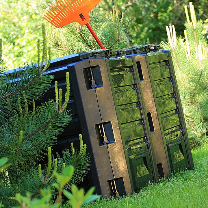 Actual product image Deuba Modular two-chamber compost bin 800L black (800 l)