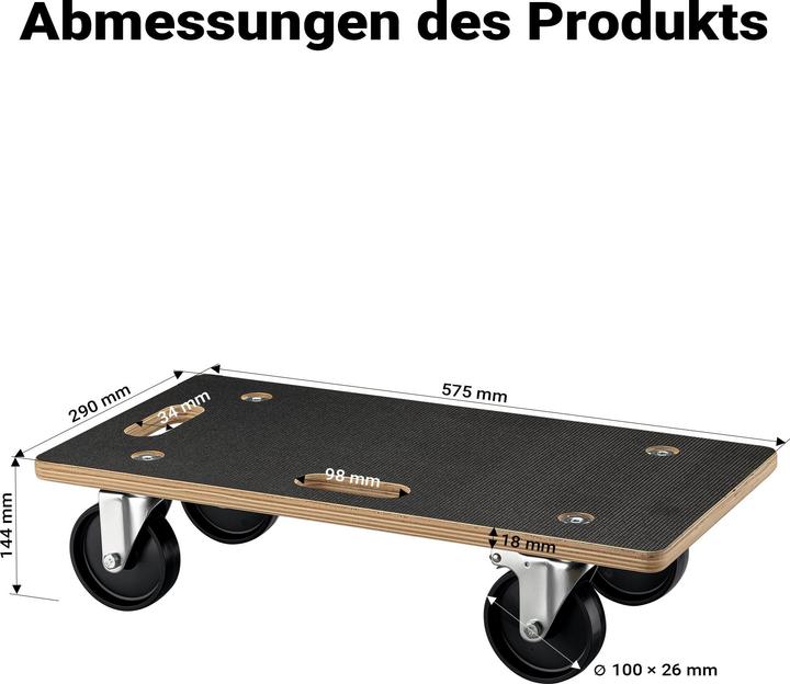 Produktbild Wiltec Transportroller (300 kg)