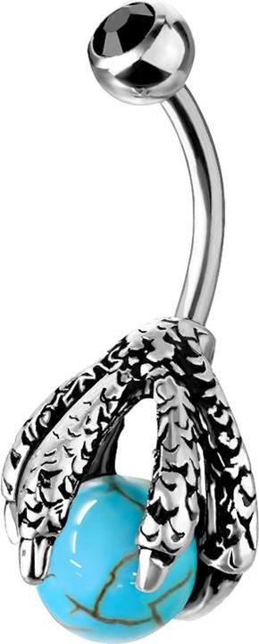 Immagine prodotto Star Piercing Artiglio di drago in argento Banana con pietra turchese (Ottone, Mnerale, Acciaio chirurgico 316L)