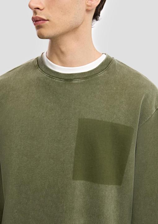 Produktbild s.Oliver Sweatshirt Gewaschenes Sweatshirt mit Kontrast-Detail (M)