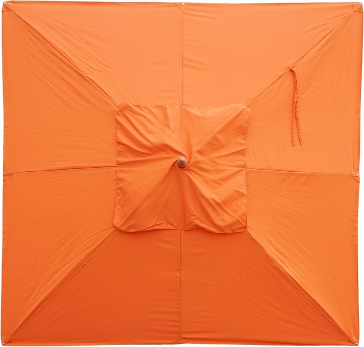 Produktbild Mendler Gastronomie Holz-Sonnenschirm, Gartenschirm, Polyester/Holz 28kg, eckig 4x4m Seilzug stosssicher - t (4 m)