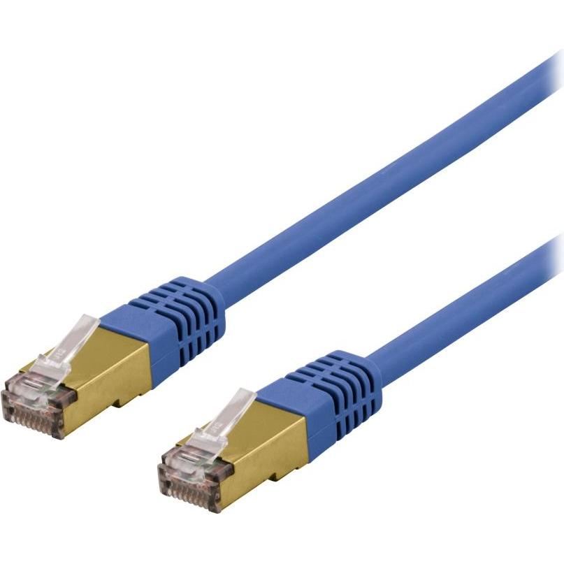Deltaco S/FTP Cat6a patch cable delta cert LSZH 1m blue (1 m), Netzwerkkabel