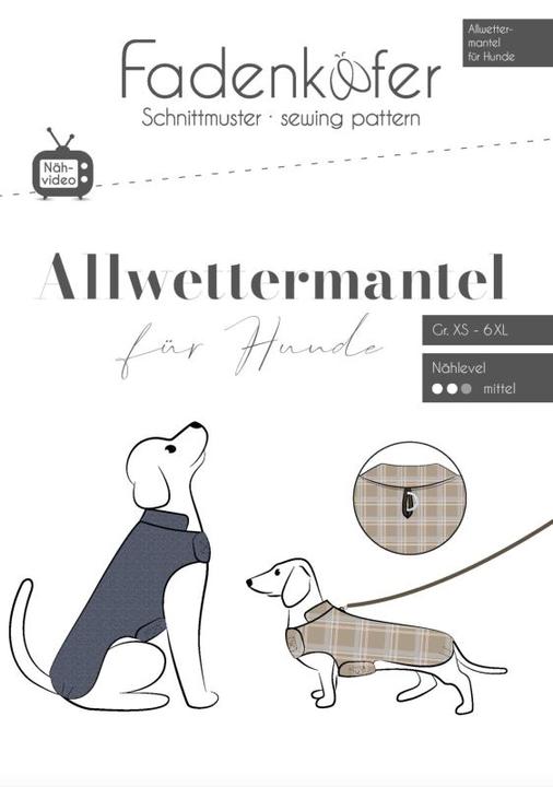 Image du produit Fadenkäfer Patron de papier Manteau tous temps pour chiens