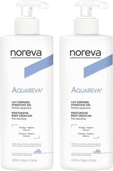 Noreva Aquareva 24h Moisturizing Body Cream 400ml - Pack of 2 (Körpercreme, 400 ml)