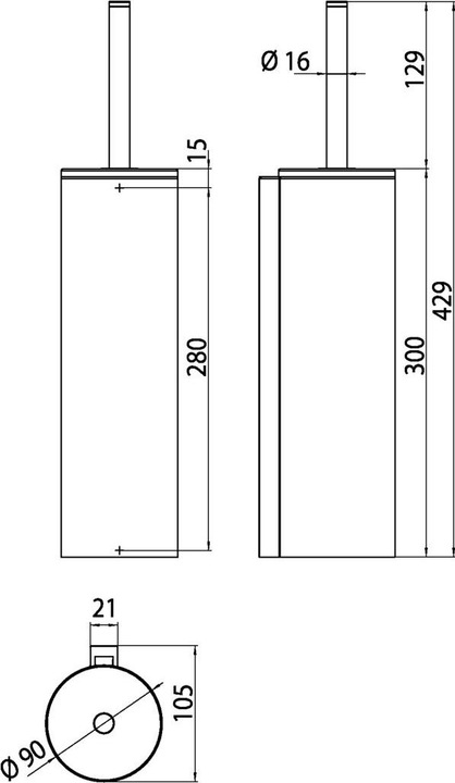 Produktbild Emco Toilettenbürstengarnitur SYSTEM 2 Wdmod. Beh chrom Stiel mit Deckel chrom