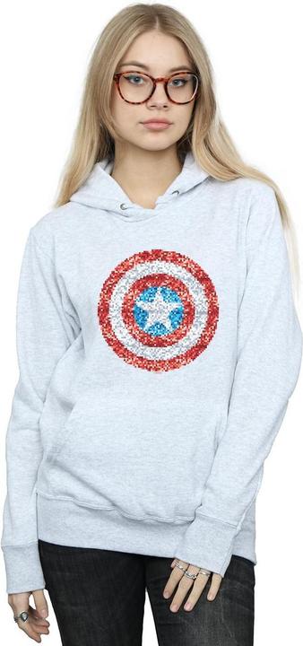 Produktbild Captain America Pixelated Shield Kapuzenpullover (L)