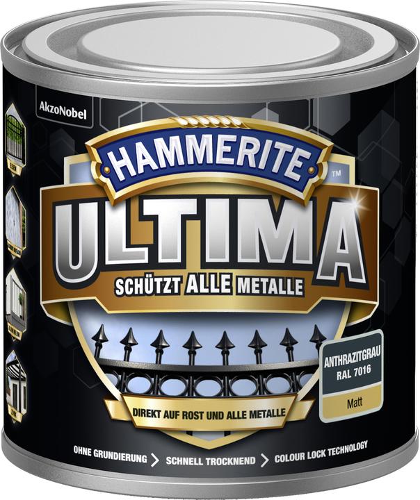 Image du produit Hammerite Metall-Schutzlack ULTIMA matt (250 ml, Gris anthracite)