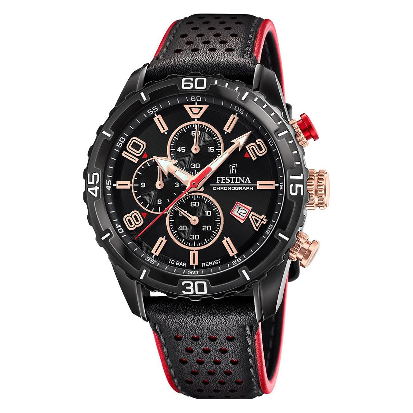 Festina, Horloge, Timeless F20519/4, Zwart, (Chronograaf, 45 mm)