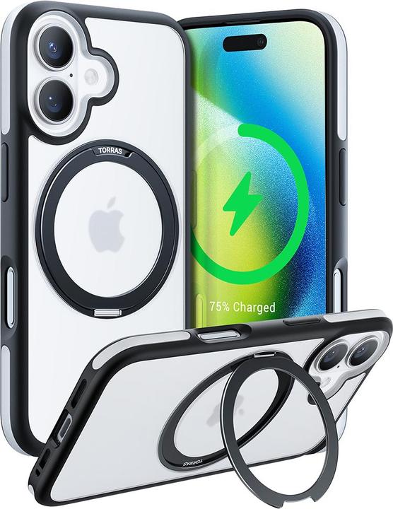 Produktbild Torras Ostand R Fusion Case for iPhone 16 (Black) (Apple iPhone 16)