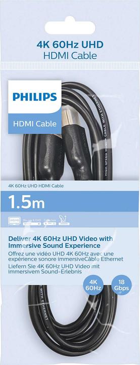 Produktbild Philips CABLE HDMI 1.5M SWV5510/00 (1.50 m, HDMI, 2.0)