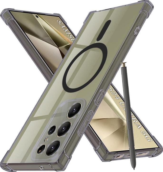 Image du produit Techsuit - Shockproof Clear Silicone MagSafe - Samsung Galaxy S24 Ultra - Smoke Black (Samsung Galaxy S24 Ultra)