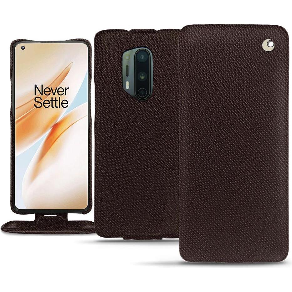 Noreve Lederschutzhülle vertikal (OnePlus 8 Pro), Smartphone Hülle, Braun