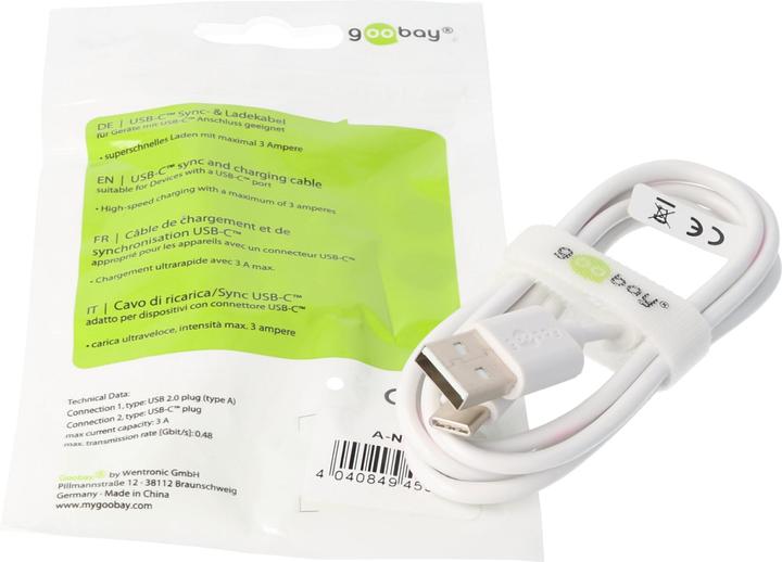 Image du produit Goobay USB-C Lade- und Synchronisationskabel für alle Geräte mit USB-C Anschluss (USB 2.0)