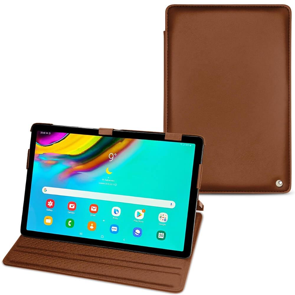 Noreve Lederschutzhülle horizontal (Galaxy Tab S5e), Tablet Hülle, Braun