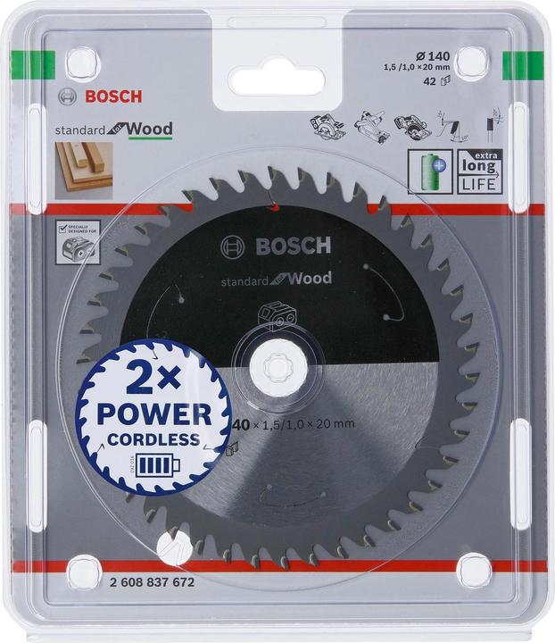 Productafbeelding Bosch Professional Zubehör Cirkelzaagblad Standaard voor hout, 140x1,5/1x20, 42 tanden