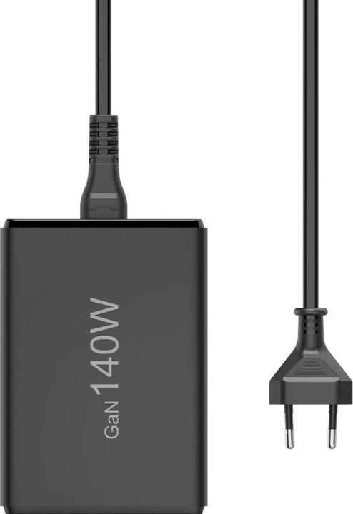 Image du produit Hama Station de charge 5 ports, GaN, chargeur rapide, 3xUSB-C, 2xUSB-A, PD, 140 W, SW (140 W, 5 ports)