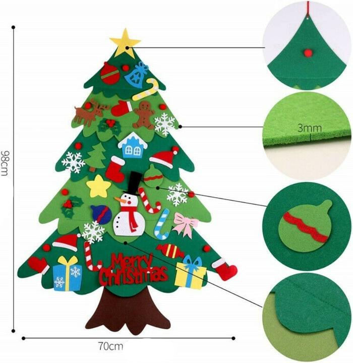 Image du produit I Am Creative Kinder Filz Weihnachtsbaum 98x70cm Set inkl. Deko Figuren 98x70cm