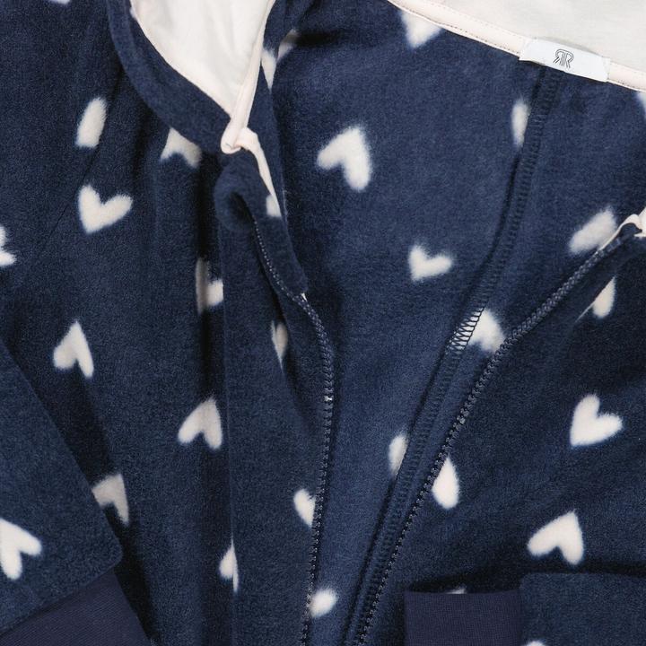 Actual product image La Redoute Collections Fleece overall with heart pattern and hood (128)