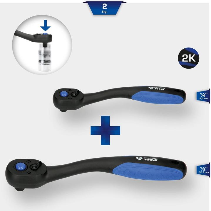 Produktbild Brilliant Tools Umschaltknarre (1/2", 1/4")