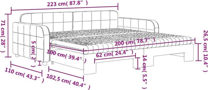 Immagine prodotto vidaXL ausziehbares Tagesbett