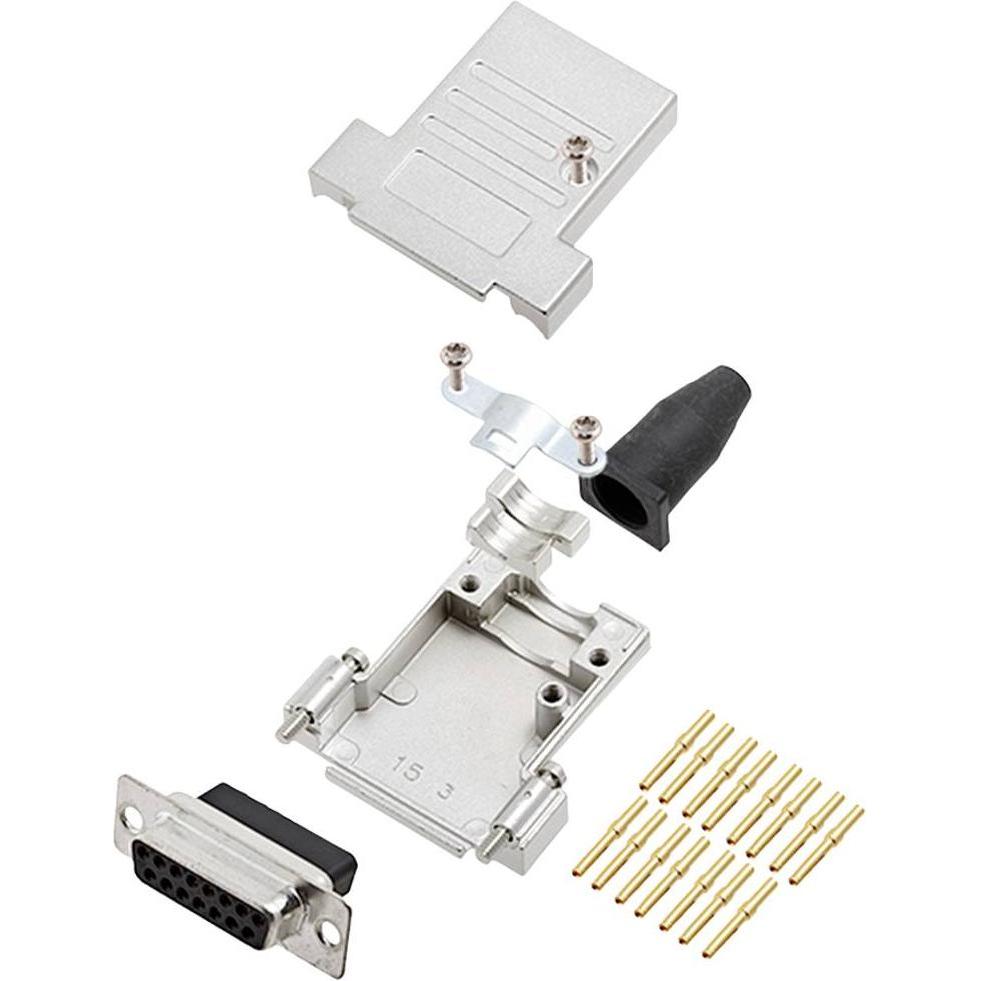 Encitech DTSL15-SJSRG-T-DBCS-K 6355-0089-12 D-SUB Buchsenleisten-Set 180 ° Polza, Elektronikkabel + Stecker