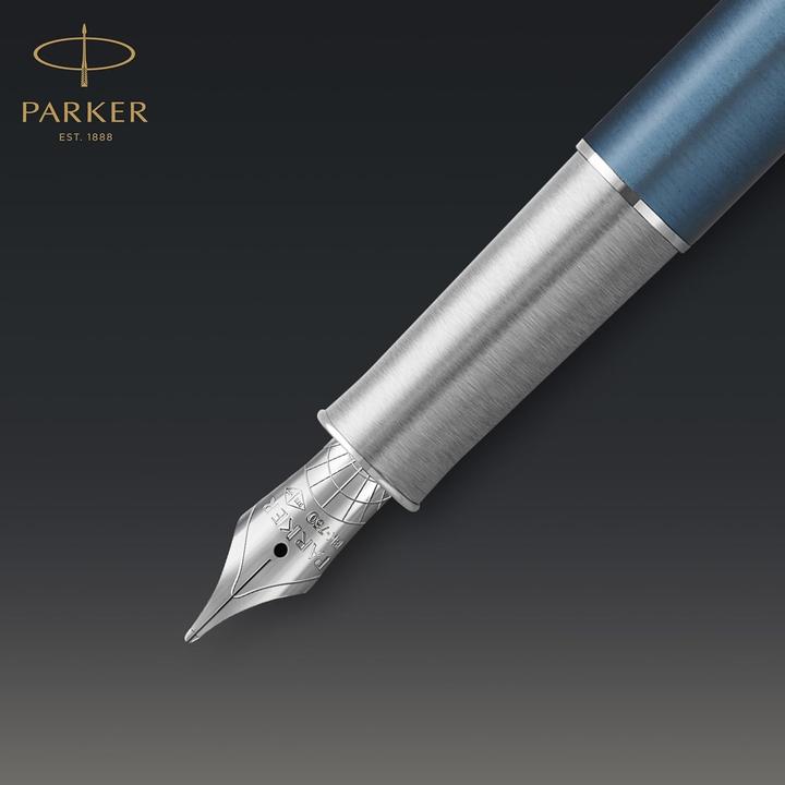 Produktbild Parker Füller Sonnet Premium Metal & C.C. 18K sw F (Blue, Metallic, 1x)