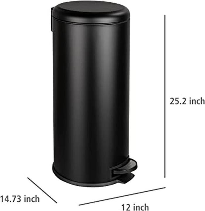 Produktbild Wenko Treteimer Leman Easy Close 30 Liter schwarz matt (30 l)