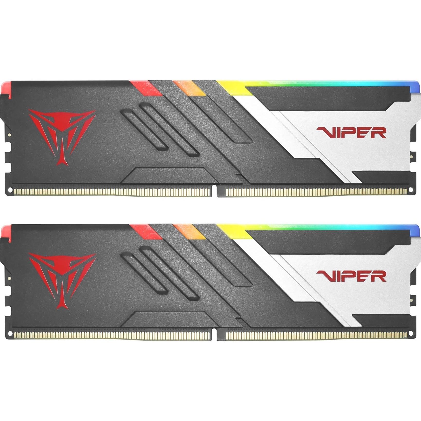 Patriot Viper Venom RGB (2 x 32GB, 6000 MHz, DDR5-RAM, DIMM), RAM, Weiss, Schwarz