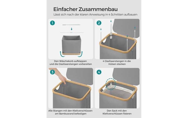 Actual product image Songmics Wäschekorb mit Deckel (90 l)