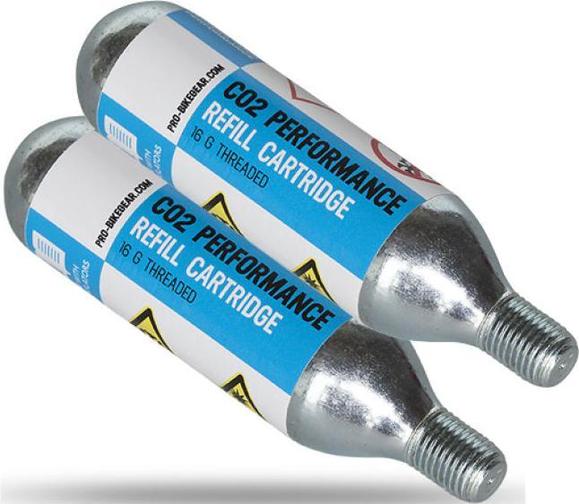 PRO Bike Gear Cartouches de CO2 2 x 16 g avec filetage (Remplacement des cartouches de CO2)