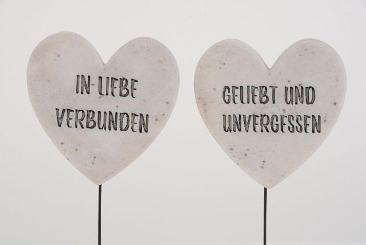 Actual product image Bludeko Herz a.Stab 2Mod creme 8cm (6) (6x)