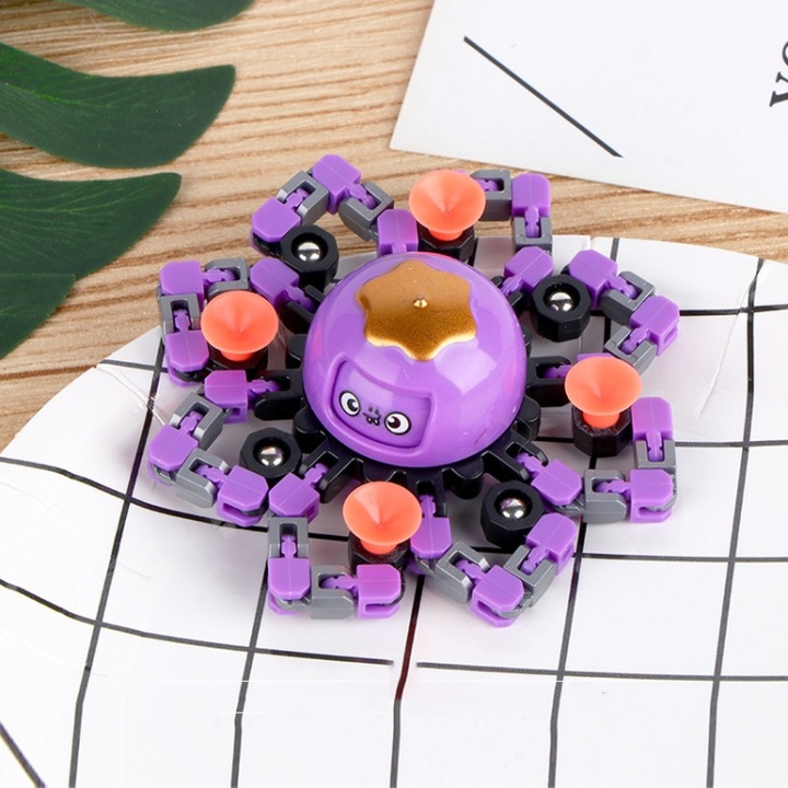 Actual product image Ueli Express Octopus fidget spinner with suction cup and face purple