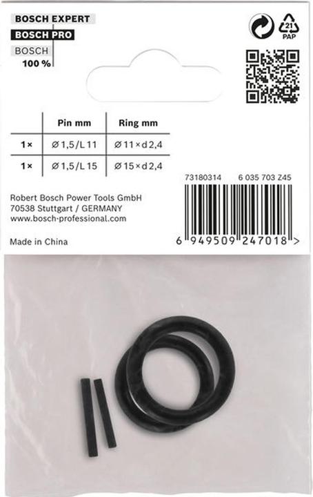 Produktbild Bosch Professional Zubehör Set mit Haltering und Stift für PRO Impact Steckschlüsseleinsatz 1/4", 4-tlg.