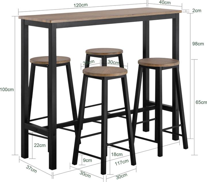 Produktbild SoBuy Bartisch (120 x 40 x 100 cm)