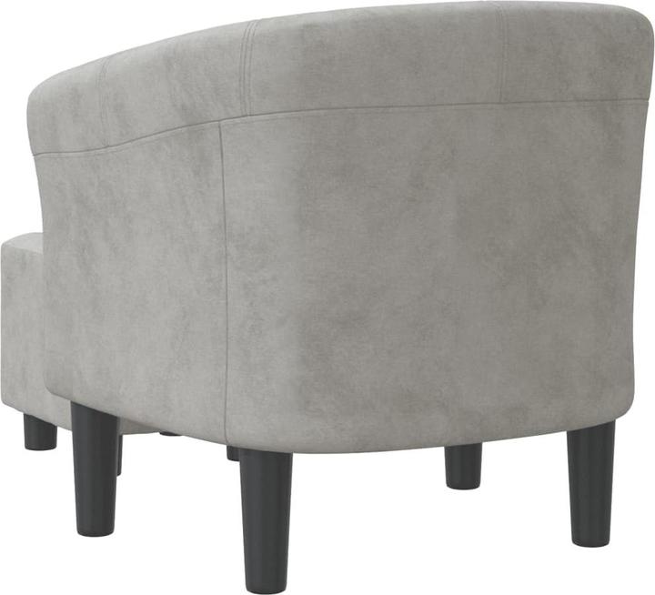 Produktbild vidaXL Clubsessel mit Fusshocker Hellgrau Samt,Farbe