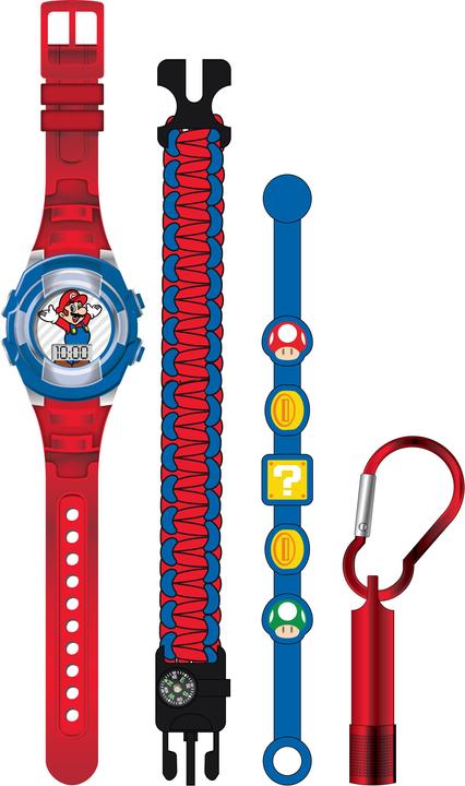 Immagine prodotto Accutime Set orologio da polso Super Mario con accessori, orologio LCD per bambini con display digitale