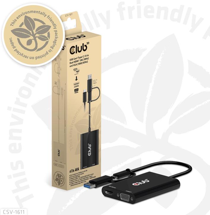 Produktbild Club 3D Club3D Adapter MiniDisplayport > DVI DualLink HDCP Off St/Bu (HDMI, USB Typ-C, VGA, 9.10 cm)
