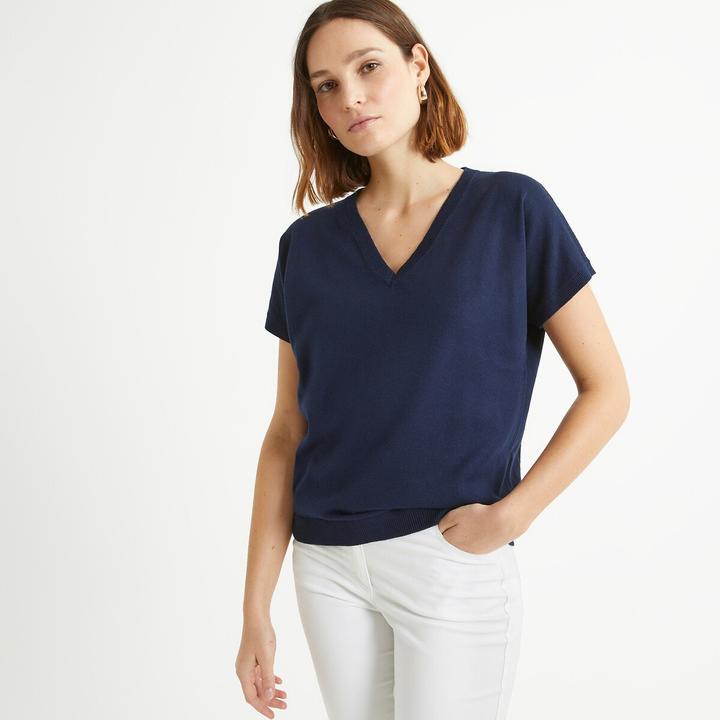 Immagine prodotto Anne Weyburn Maglia a maglia fine con scollo a V e maniche corte (40)