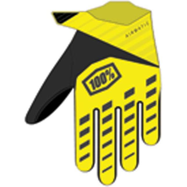 Thumbnail - 100%, Unisex, Handschuhe, Airmatic Handschuhe fluo gelb-schwarz XL, Gelb, (XL)