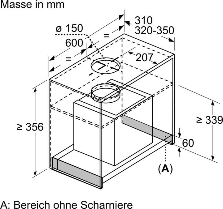 Actual product image Bosch Hausgeräte DBB66AF60 (Substructure hood)