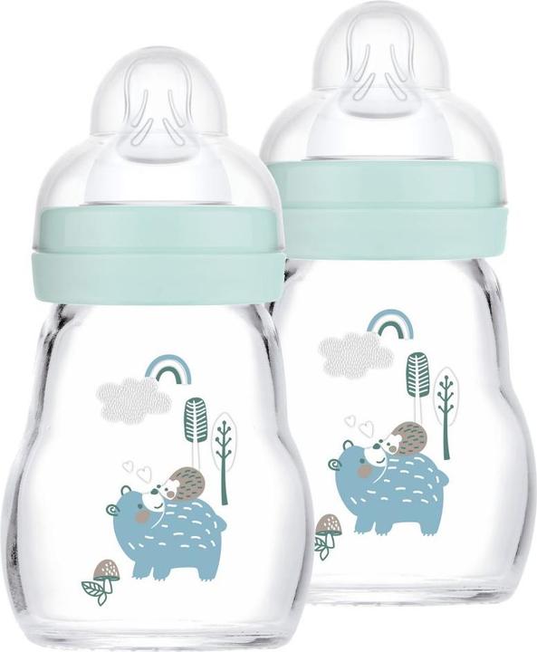 Actual product image MAM Babyflaschen Glas-Flasche 2er Pack Feel Good 170 ml - Silikon (170 ml)
