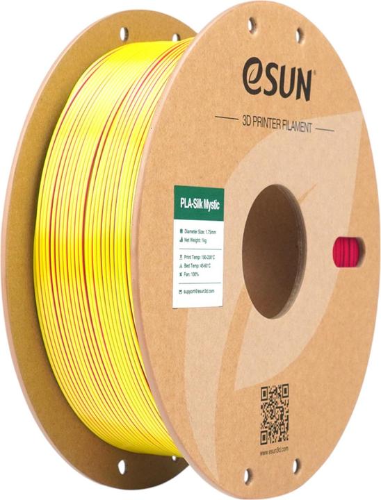 Produktbild eSUN ePLA-Silk Mystic Rot-Gelb-Blau Filament 1.75mm 1Kg (PLA, 1.75 mm, 1000 g, Mehrfarbig)