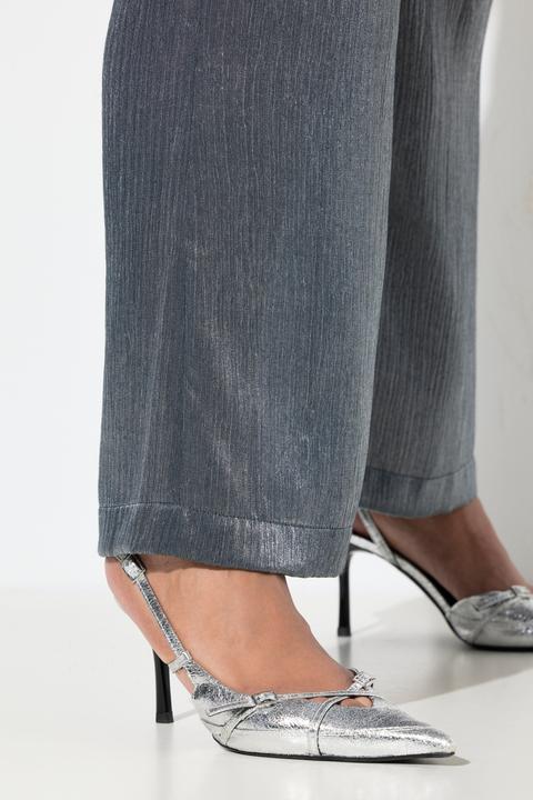 Actual product image Ulla Popken Hose Rose, Metallic-Schimmer, weites Bein, Komfortbund (52)
