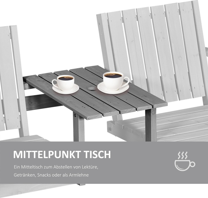 Image du produit Outsunny Banc de jardin avec table