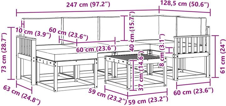 Produktbild vidaXL Outdoor-Sofa